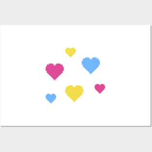 Pan Pride Hearts Pixel Art Posters and Art